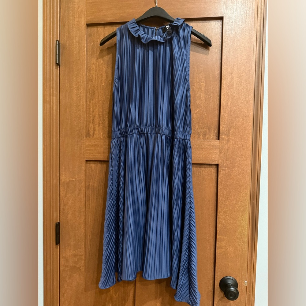 DKNY Navy Pleated Dress 8